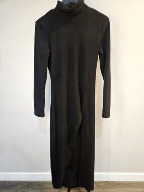 FHQ Collection Black Long Sleeve Turtleneck Dress